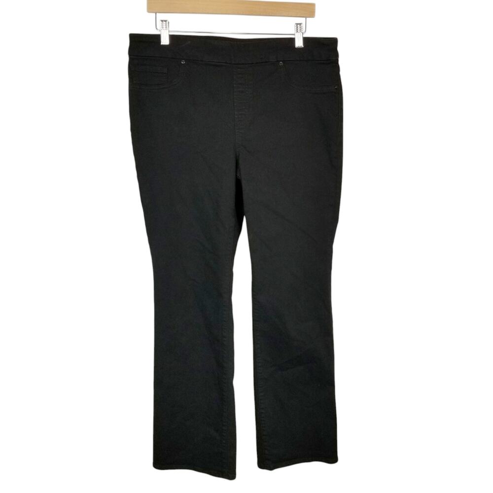 Chico's Women's Slim Boot Black Pull On Jeans Size 12